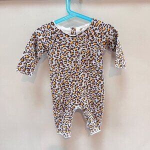 Leopard Print Baby 6-9M Organic Cotton & Spandex Romper By Monica‎ + Andy